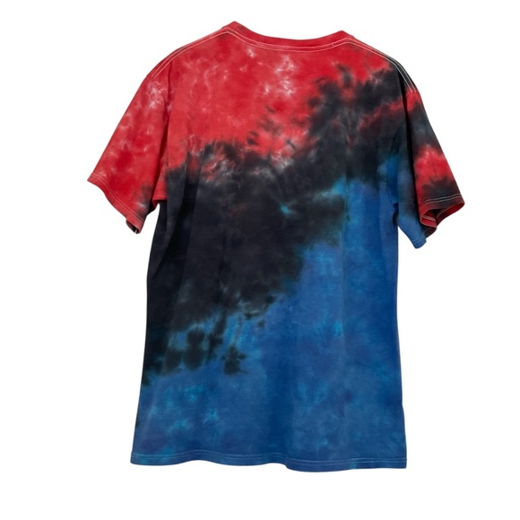 Rue 21 Smurfs T -Shirt Sz L Red Blue Tie Dye Mushrooms Colorful Kidcore 90s Y2K - Picture 2 of 6